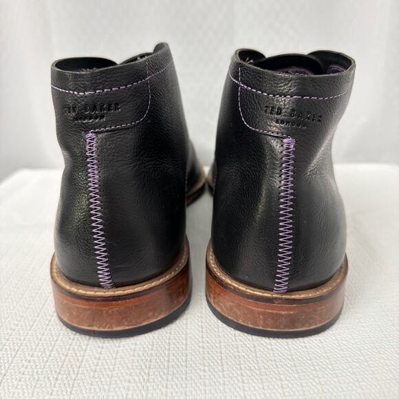 Ted Baker Boots Men\'s Size 16 Torsdi 4 Black Pebbled Leather Lace Up Chukka main image 10